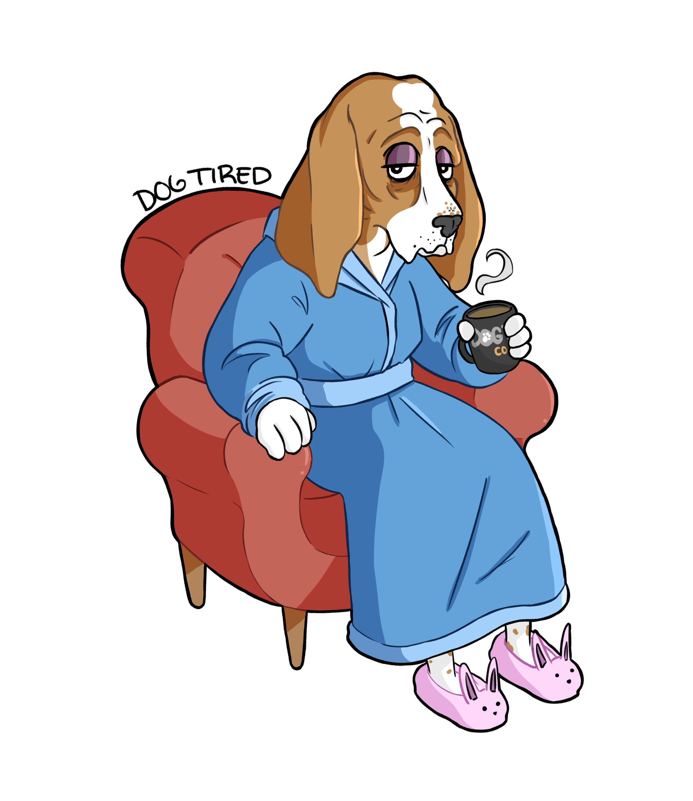 Dog Tired Sticker #1